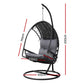 Layla Outdoor Egg Swing Chair with Stand Cushion Wicker Armrest - Black