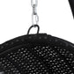 Layla Outdoor Egg Swing Chair with Stand Cushion Wicker Armrest - Black