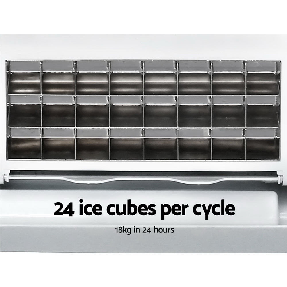 Devanti 3.2L Portable Ice Cube Maker Cold Commercial Machine Stainless Steel