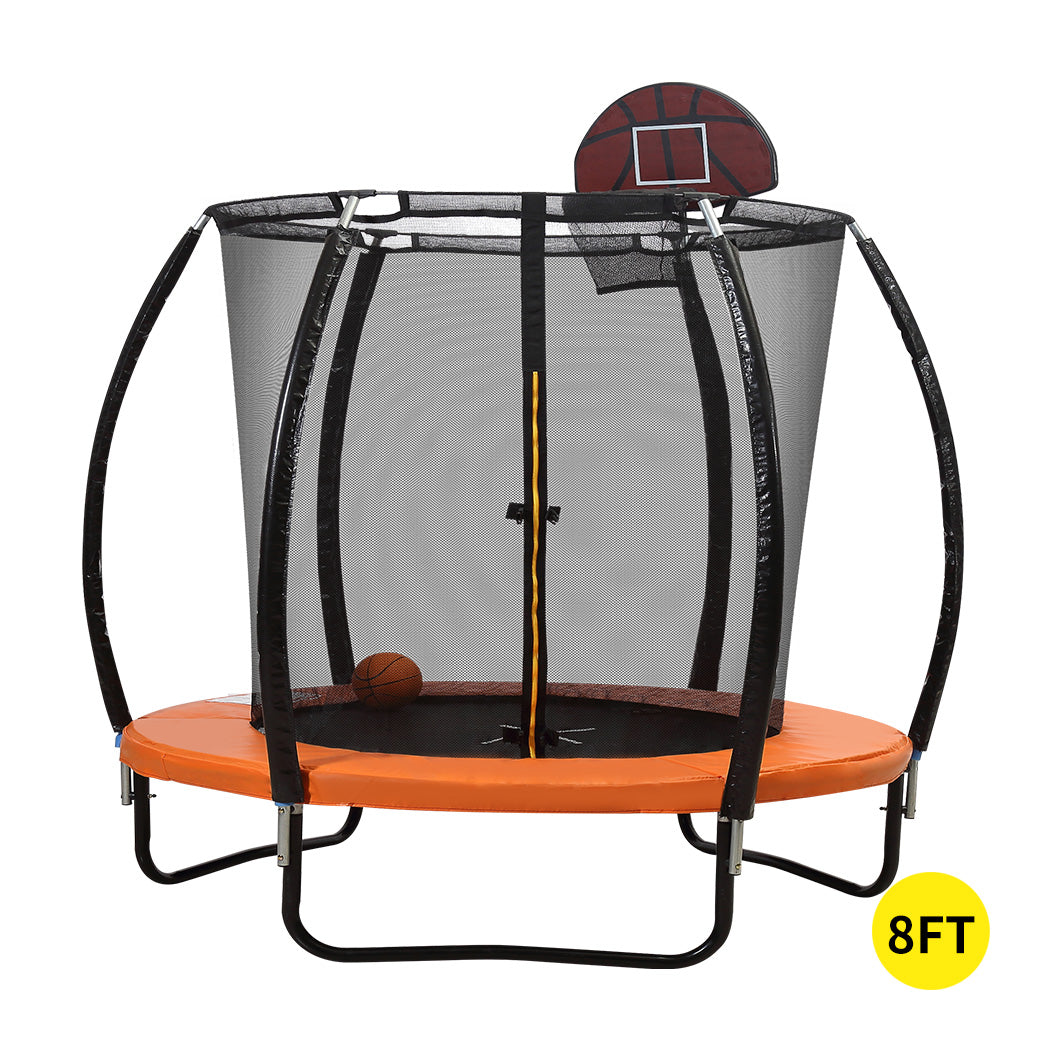 Carly 8FT Kids Trampoline Round - Orange