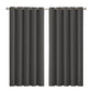 Set of 2 180x230cm Blockout Curtains Panels 3 Layers - Charcoal