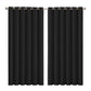 Set of 2 240x230cm Blockout Curtains Panels 3 Layers - Black