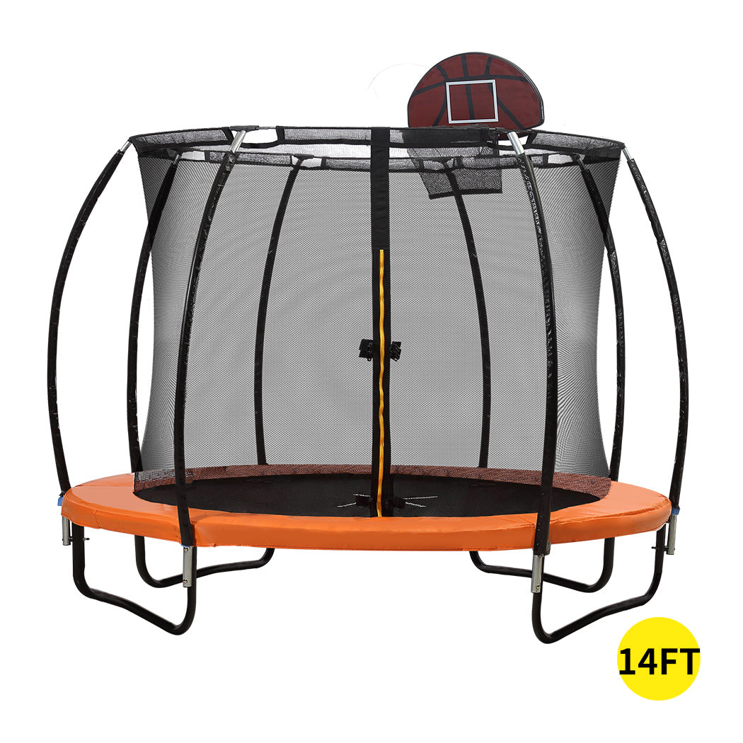 Carly 14FT Kids Trampoline Round - Orange