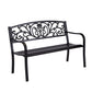 Calyx Garden Bench Seat Patio Cast Iron Benches Seats Lounge Chair - Black