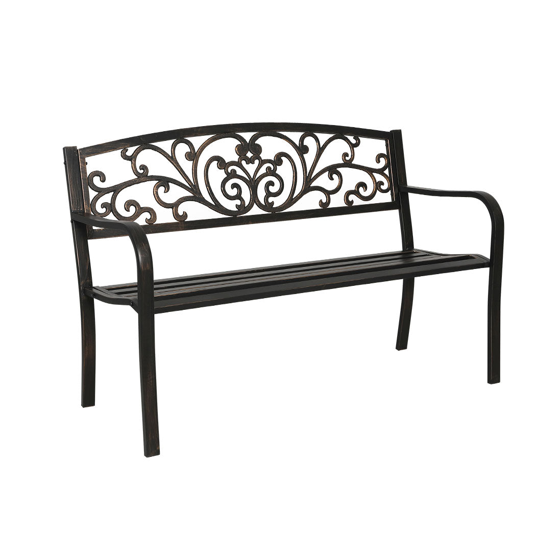 Calyx Garden Bench Seat Cast Iron Patio Benches Seats Lounge Chair - Bronze