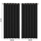 Set of 2 240x230cm Blockout Curtains Panels 3 Layers - Black