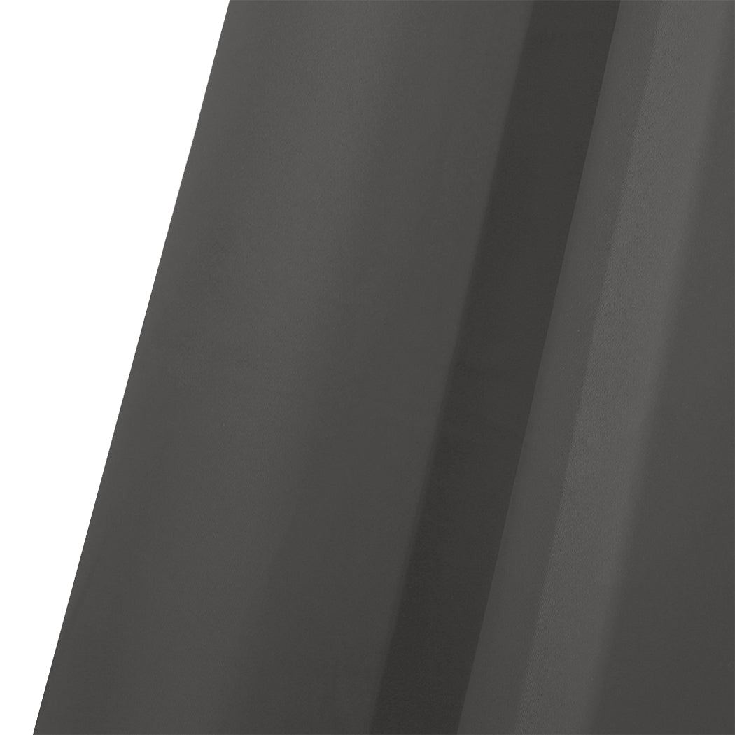 Set of 2 132x213cm Blockout Curtains Panels 3 Layers - Charcoal