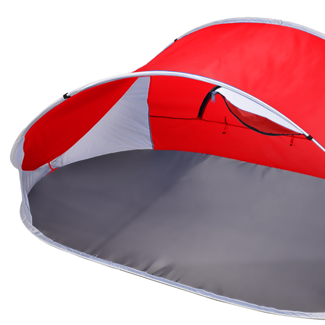 Pop Up Tent Camping Beach Tents 4 Person Portable Hiking Shade Shelter Red