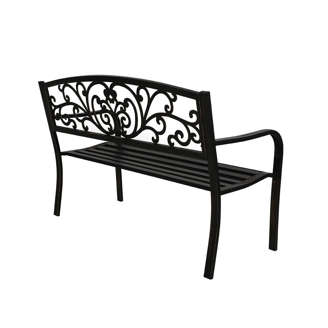 Calyx Garden Bench Seat Cast Iron Patio Benches Seats Lounge Chair - Bronze