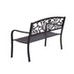 Calyx Garden Bench Seat Patio Cast Iron Benches Seats Lounge Chair - Black