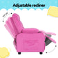 Pippa Kids Recliner Chair Velvet Sofa Lounge Couch Children Chairs Armchair - Pink