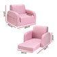 Phineas Kids Convertible Armchair Kids Sofa Children Flip Open Couch Lounger Armchair Soft - Pink