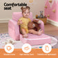 Phineas Kids Convertible Armchair Kids Sofa Children Flip Open Couch Lounger Armchair Soft - Pink