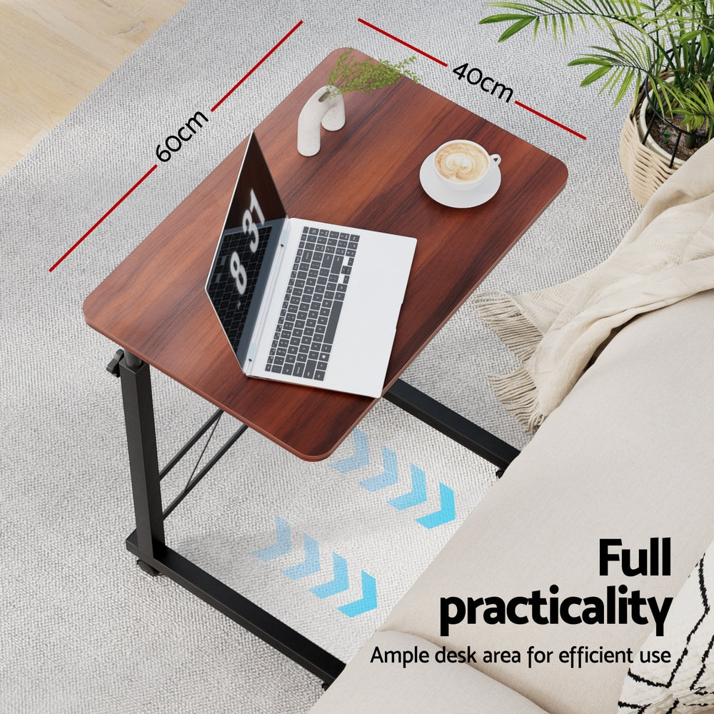 Artiss Laptop Desk Table Adjustable 60cm Dark Wood