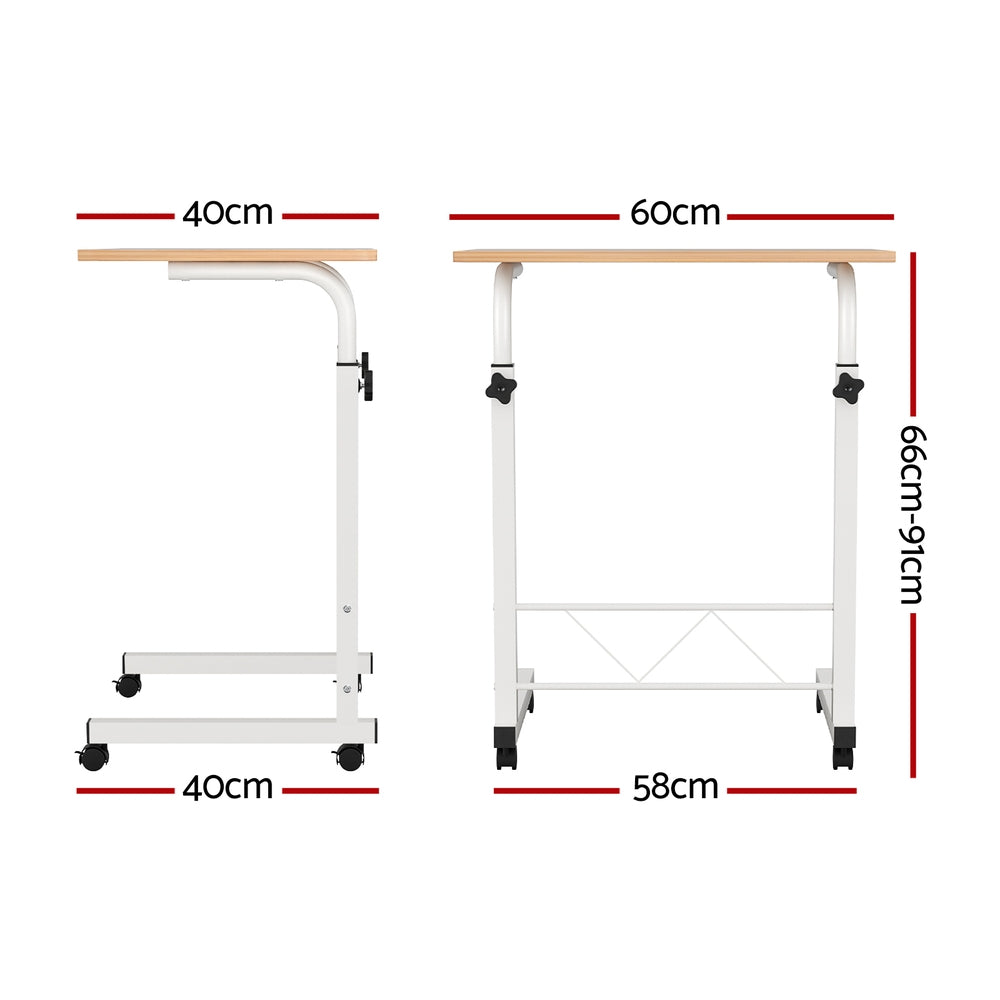 Artiss Laptop Desk Table Adjustable 60cm Light Wood