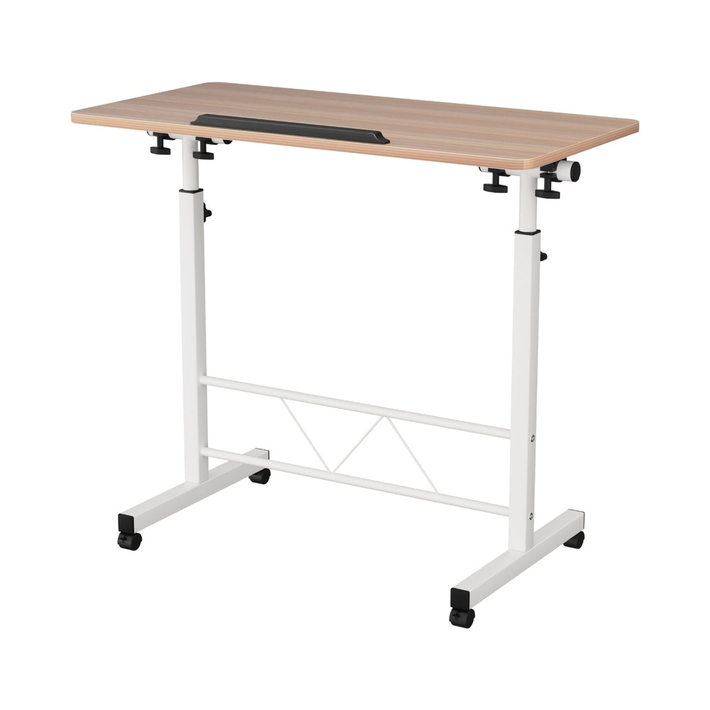 Artiss Laptop Desk Table Adjustable 80cm Light Wood