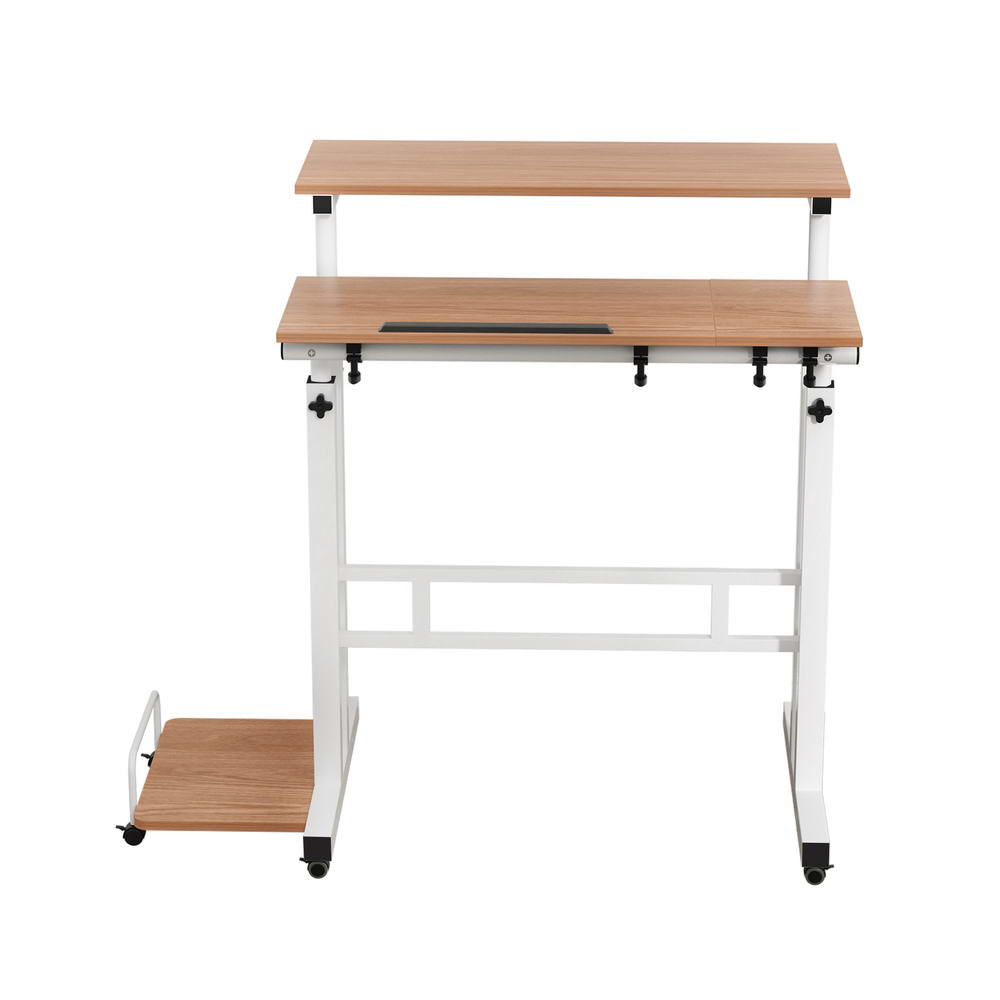 Artiss Laptop Desk Table Adjustable Light Wood 80cm