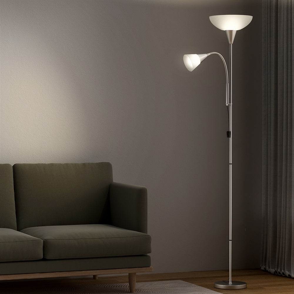 Floor Lamp Mother and Child Modern Home Living Room Office Reading - Silver