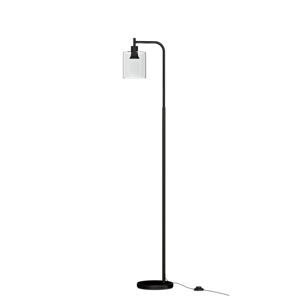 Floor Lamp Light Stand Modern Home Living Room Office Reading Glass Shade - Black