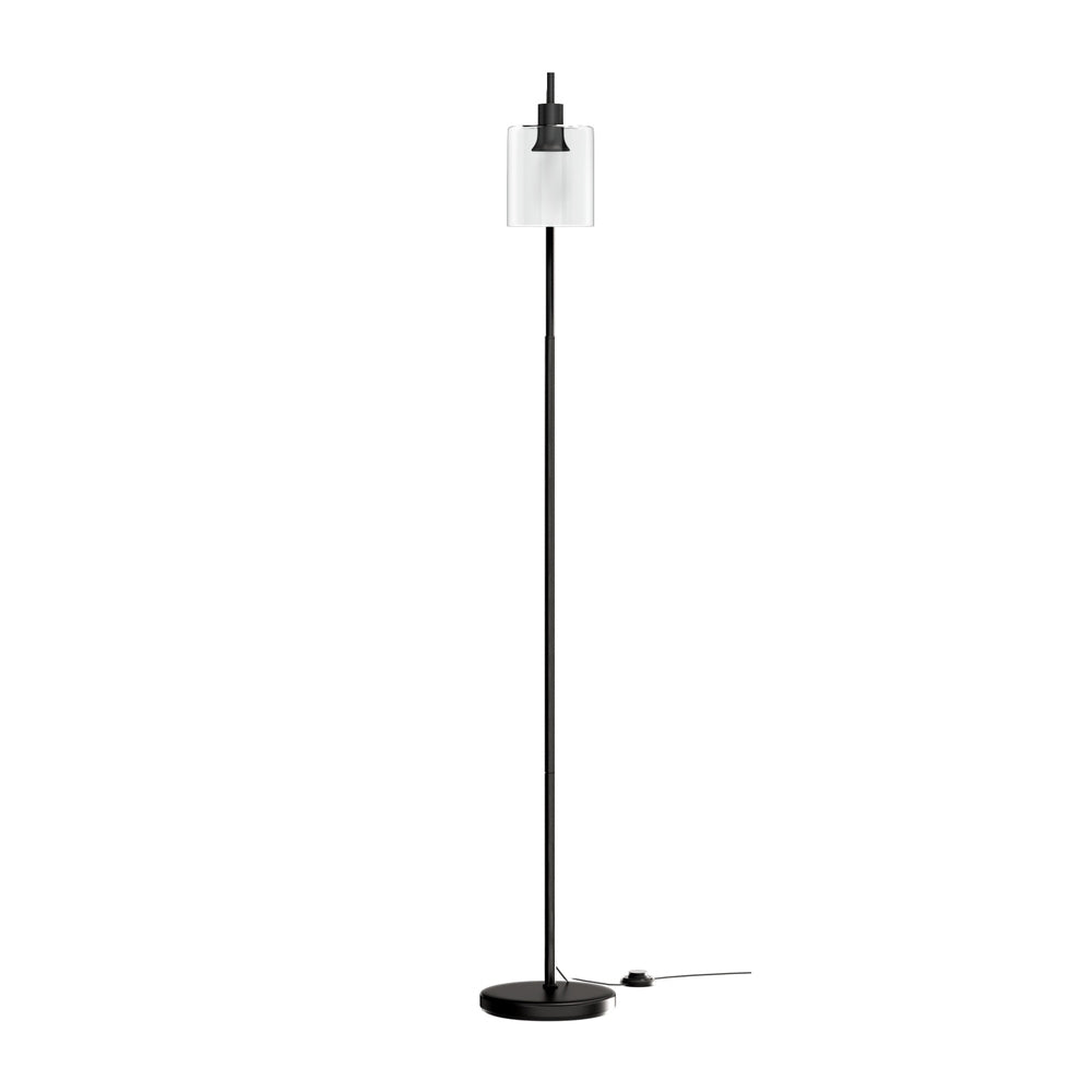 Floor Lamp Light Stand Modern Home Living Room Office Reading Glass Shade - Black