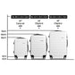 Set of 3 Luggage Trolley Set Travel Suitcase TSA Hard Case White