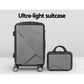 Set of 2 Luggage 12" 20" Trolley Travel Suitcase Storage Carry On TSA Lock - Dark Grey