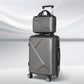 Set of 2 Luggage 12" 20" Trolley Travel Suitcase Storage Carry On TSA Lock - Dark Grey