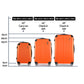 Set of 3 Suitcase Hardcase 20" 24" 28" Carry On Trolley Travel Orange