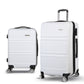 Set of 2 Luggage Trolley Set Suitcase Travel TSA Hard Case White