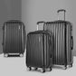 Set of 3 Luggage Set Travel Suitcase Storage Organiser TSA lock Black