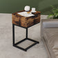 Louise Wooden Iron Frame Bedside Tables Side Table Wood Nightstand Storage Cabinet Unit - Oak