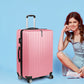 24" Luggage Suitcase Code Lock Hard Shell Travel Carry Bag Trolley - Rose Gold