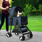 Pet Stroller Dog Cat Pram Foldable Carrier 4 Wheels Travel Pushchair Blue Large