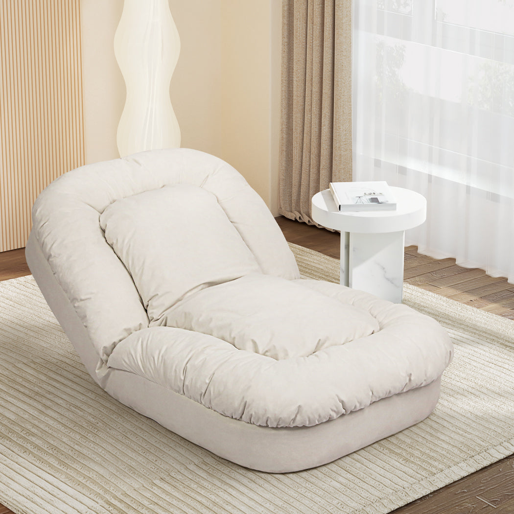 Mirabel Convertible Lounge Floor Sofa Bed - White – Factory Buys