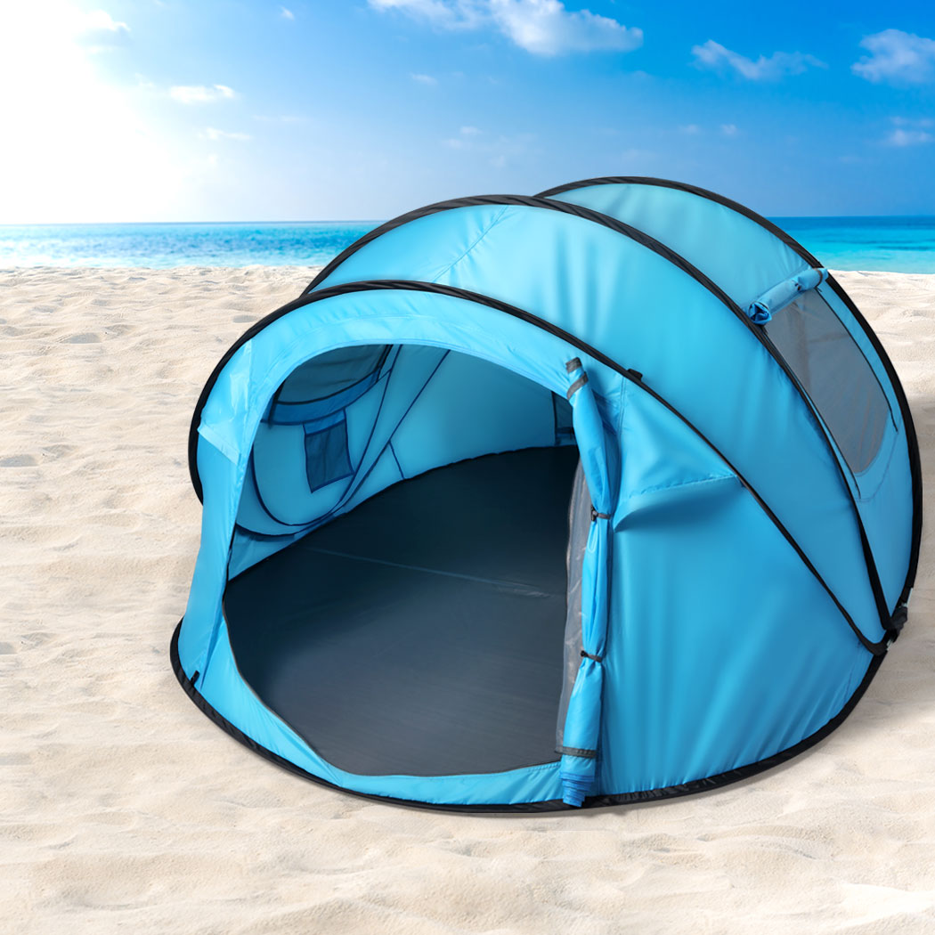 Pop Up Camping Tent Beach Outdoor Family Tents Portable 4 Person Dome