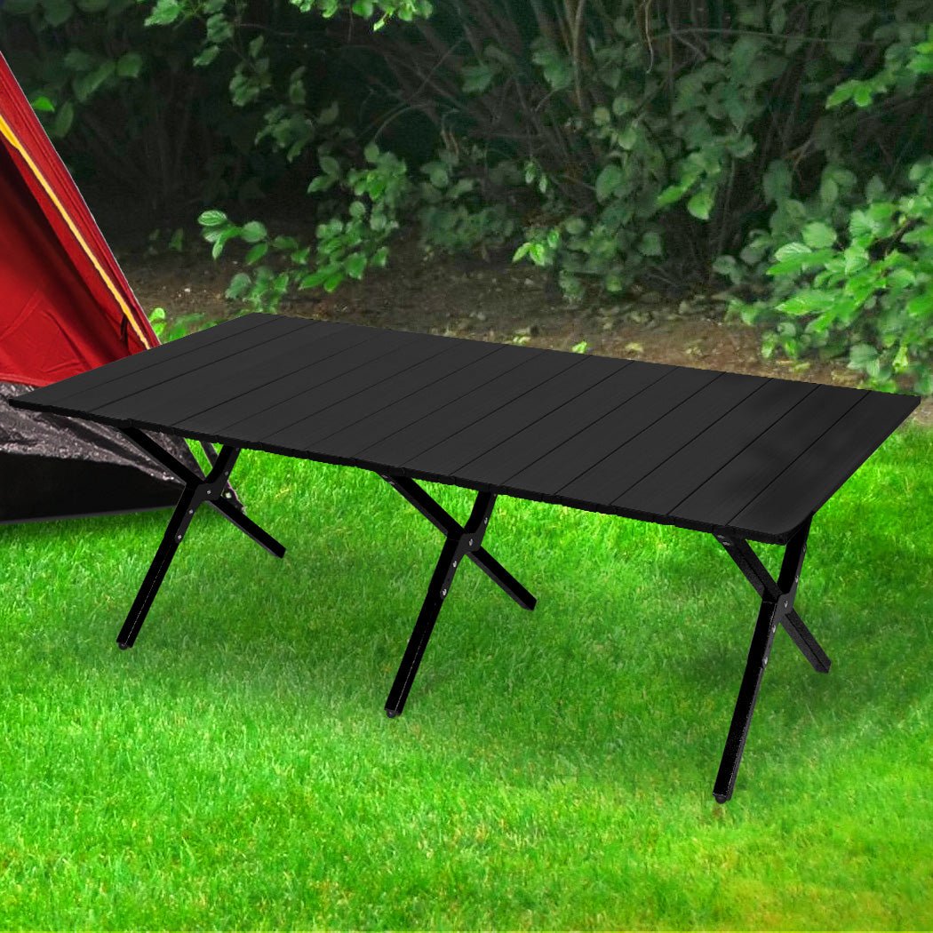 Folding Camping Table Portable - Black