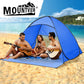 Pop Up Beach Tent Camping Portable Shelter Shade 4 Person Tents Fish Blue