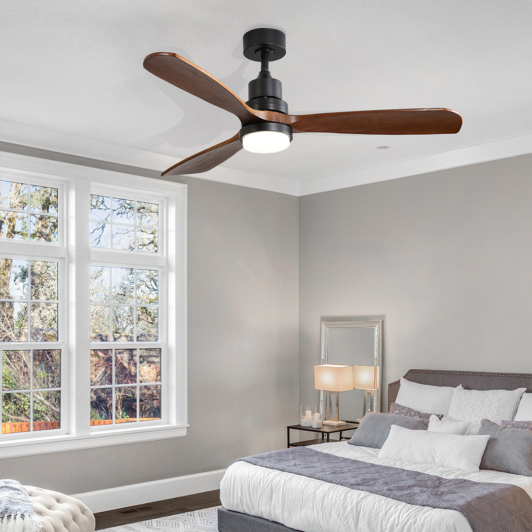 52'' Wood Ceiling Fan DC Motor - Walnut