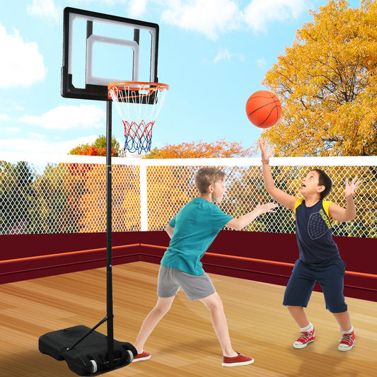 Basketball Stand Hoop System Ring Portable 2.1M Adjustable Height Kids In Ground