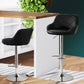 Set of 2 Tours Bar Stools Kitchen Barstools PU Leather Chairs Gas Lift Swivel - Black