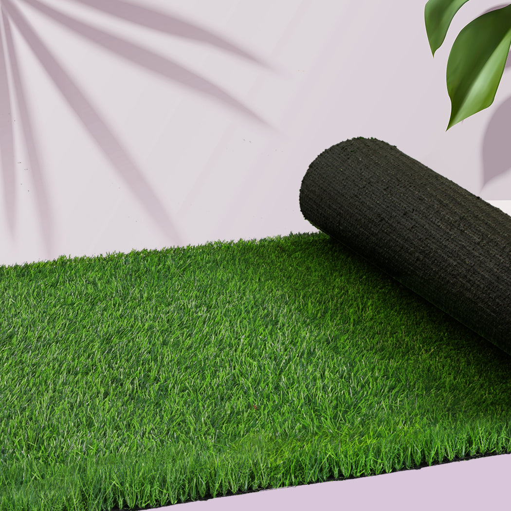 10sqm Artificial Grass Synthetic 40mm Turf Plastic Plant Fake Lawn Flooring - Tri-Colour Green