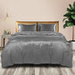 SUPER KING 3-Piece Quilt Cover Set Bedspread Pillowcases - Grey