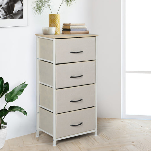 Levede Storage Cabinet Tower Chest Beige