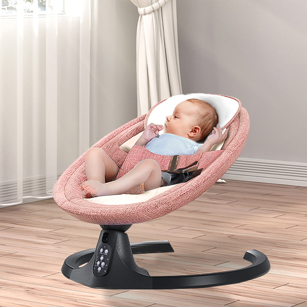 Baby Swing Cradle Pink Rocker Bed Electric Bouncer Seat Infant Remote Chair