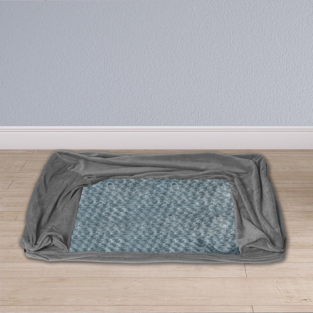 Perro Dog Beds Pet Sofa Cover Soft Warm Plush Velvet (Cover Only) - Grey LARGE