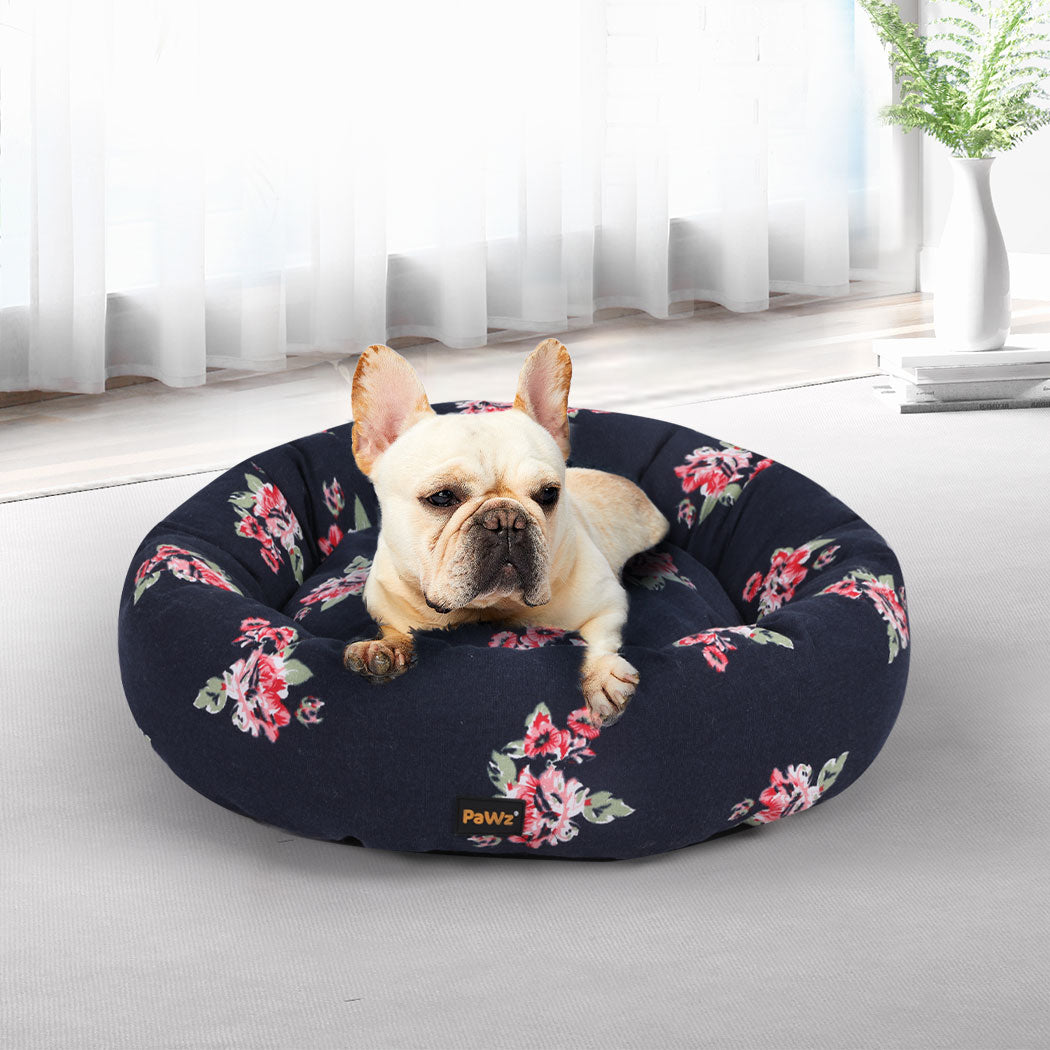 SMALL Dog Beds Calming Pet Washable - Navy