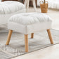 Accent Ottoman Chair Footstool - Cream