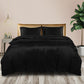 SUPER KING 3-Piece Quilt Cover Set Bedspread Pillowcases - Black