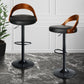 82.5cm Essen Bar Stools Kitchen Gas Lift Wooden Beech Stool Chair Swivel Barstools - Black