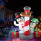 Pole Welcome 1.8M Christmas Inflatable Decor LED Lights Xmas Party